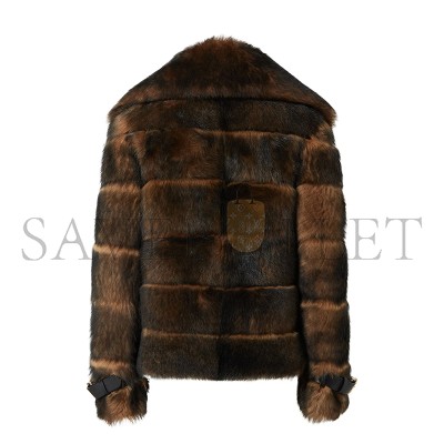 FENDI BLOUSON BROWN ‘DORSATO’ SHEARLING AND NAPPA LEATHER JACKET FM5426AYLHF0QD9